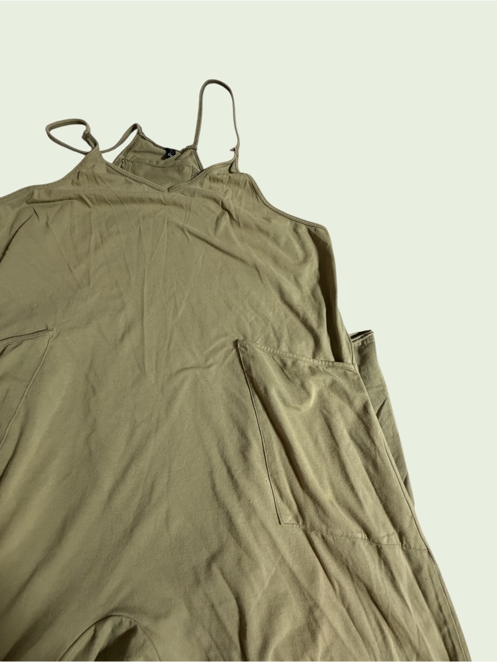 Olive Green Cozy Stretchy Lightweight Jumpsuit in M - Picture 9 of 9